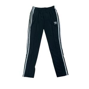 Adidas Originals Womens Track Pants Black White 3 Stripe Zip Pockets US S Tri